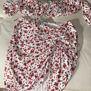 Glamaker rose top and skirt set